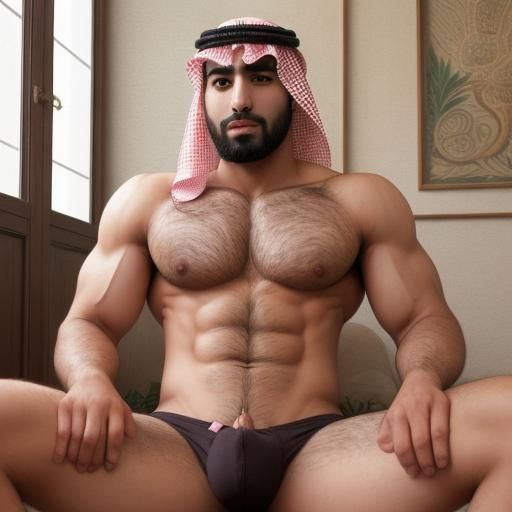 Young arab men hairy muscles full body hot underwear 