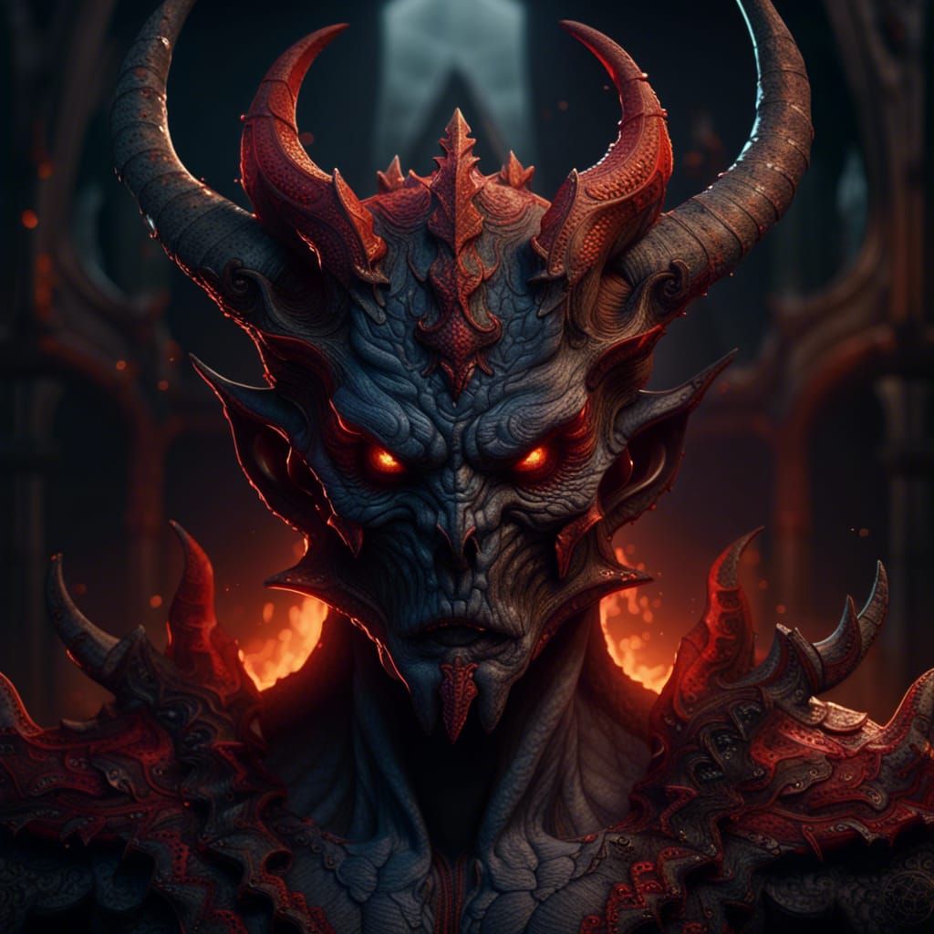 a portrait of a demon