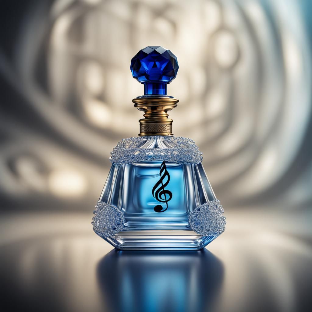 Blue crystal perfume bottle - AI Generated Artwork - NightCafe Creator