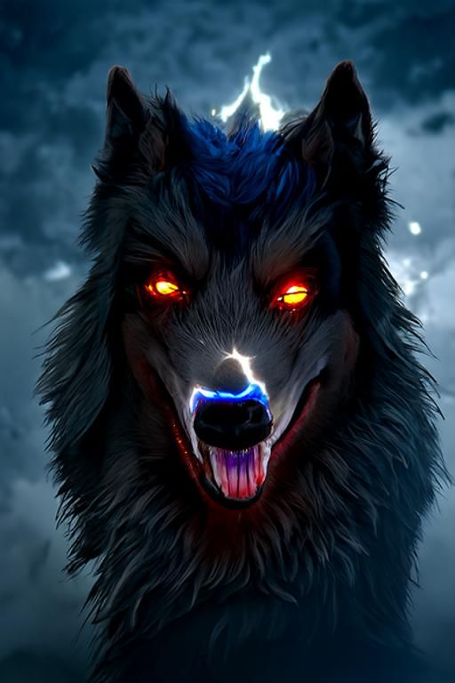 Wolf number three from the pack of wolves. This Garrett has shiny teeth ...