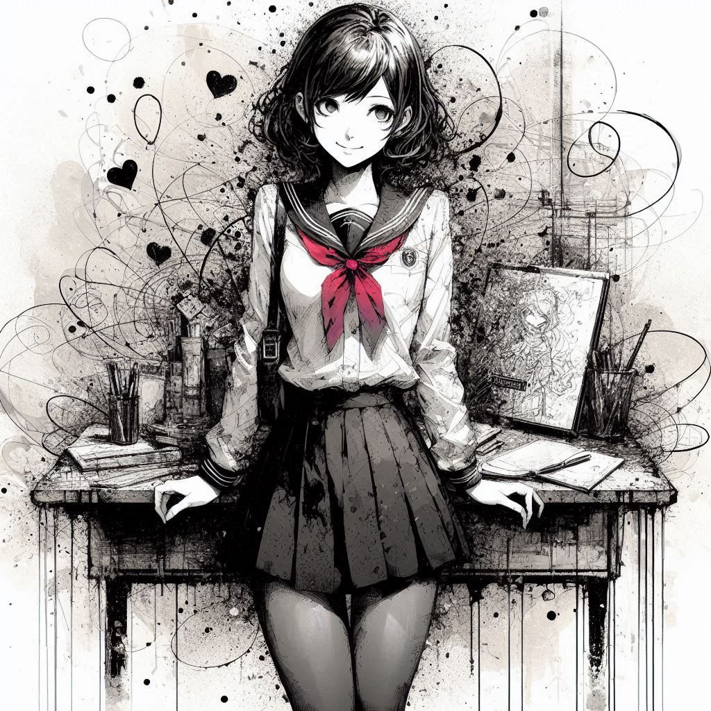 Daydreaming angelic student