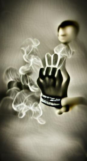 hands in the air smoked background blurred black and white v...