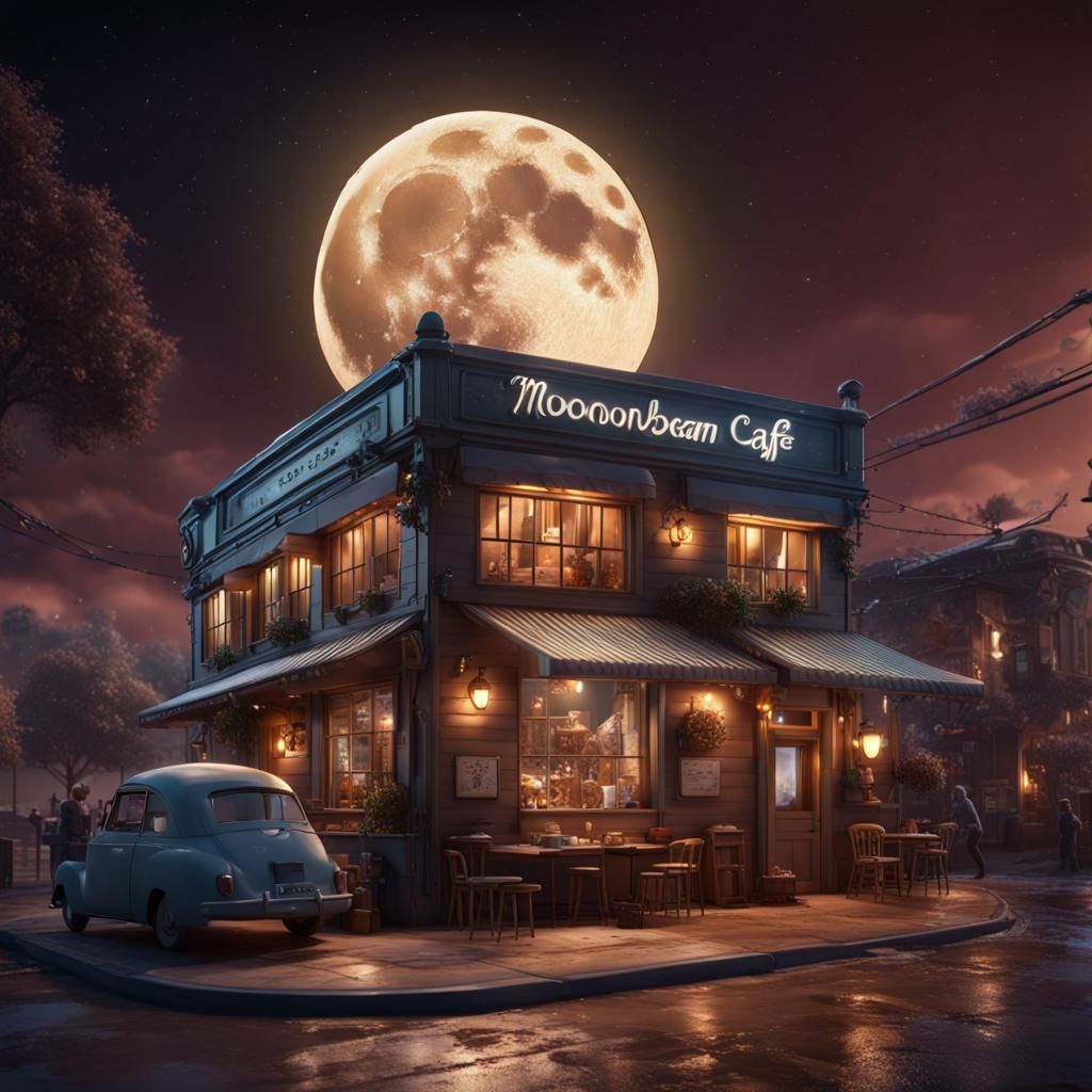 Moonlit Brew Haven - AI Generated Artwork - NightCafe Creator