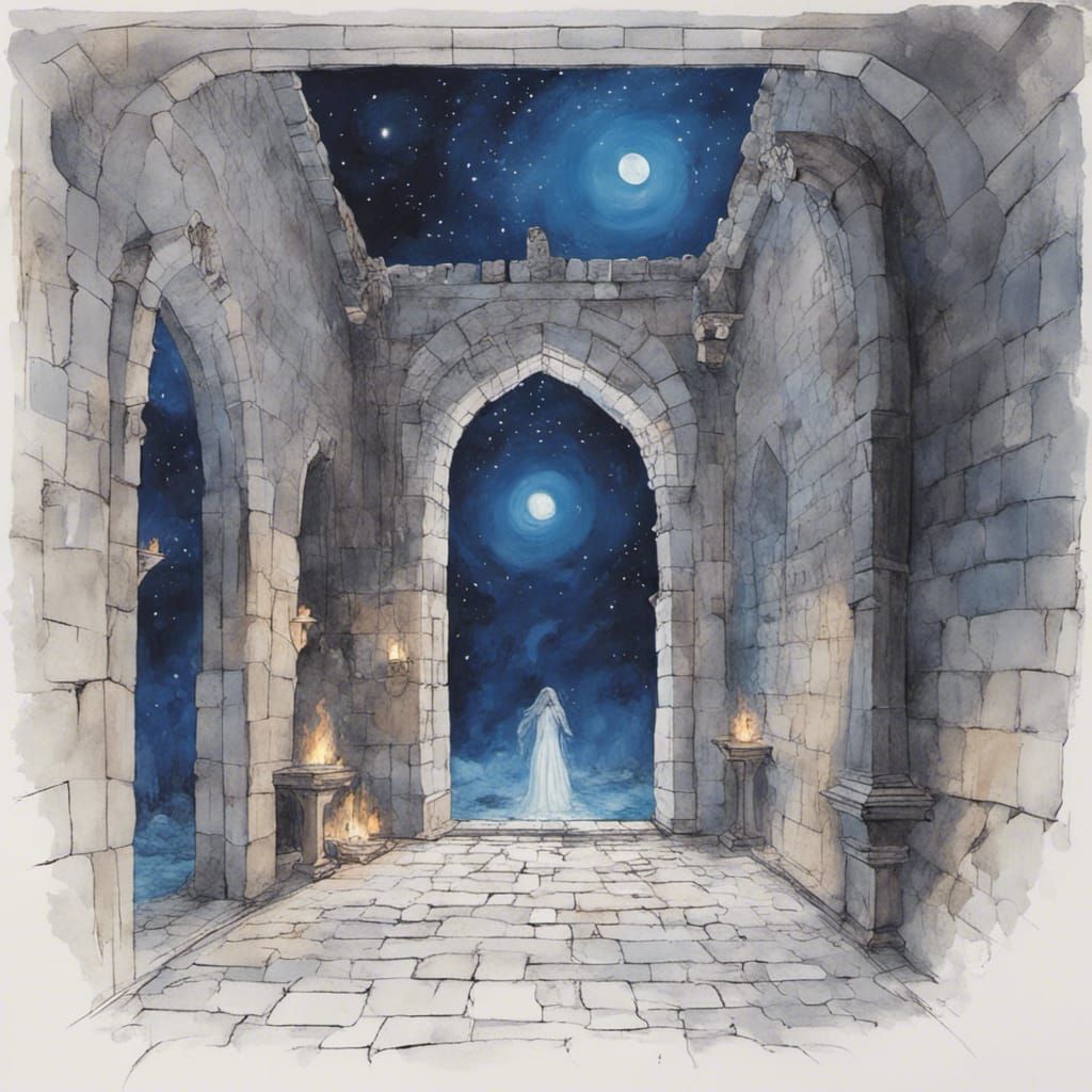It was a medieval style castle with pearly white walls, the ...