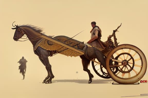 Roman Charioteer, a masterpiece, 8k resolution, dark fantasy...