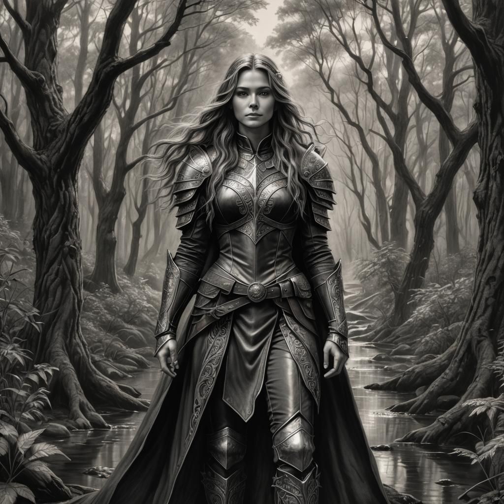 Lady wizard in leather