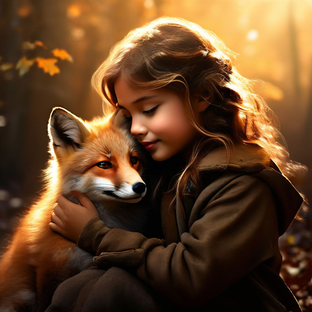 A girl and a fox