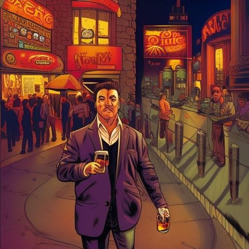 Guy at night club holding beer