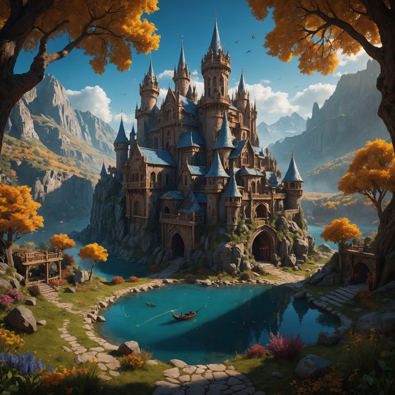 Jewish Boys Studying Torah: Fantasy Concept Art