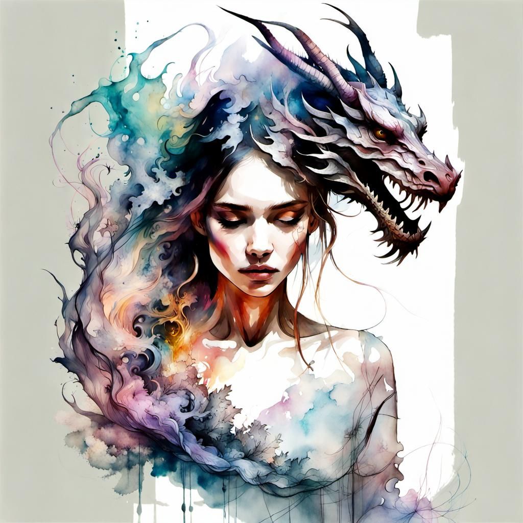 With Dragon Portrait - AI Generated Artwork - NightCafe Creator