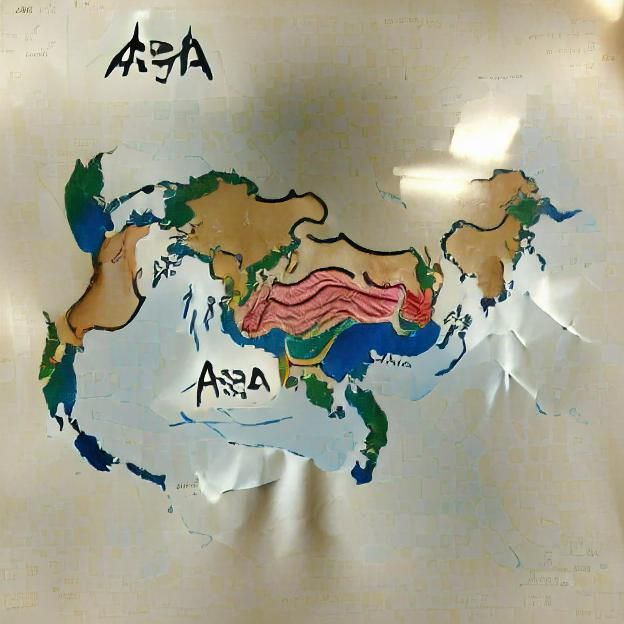 Accurate map of Asia, with borders