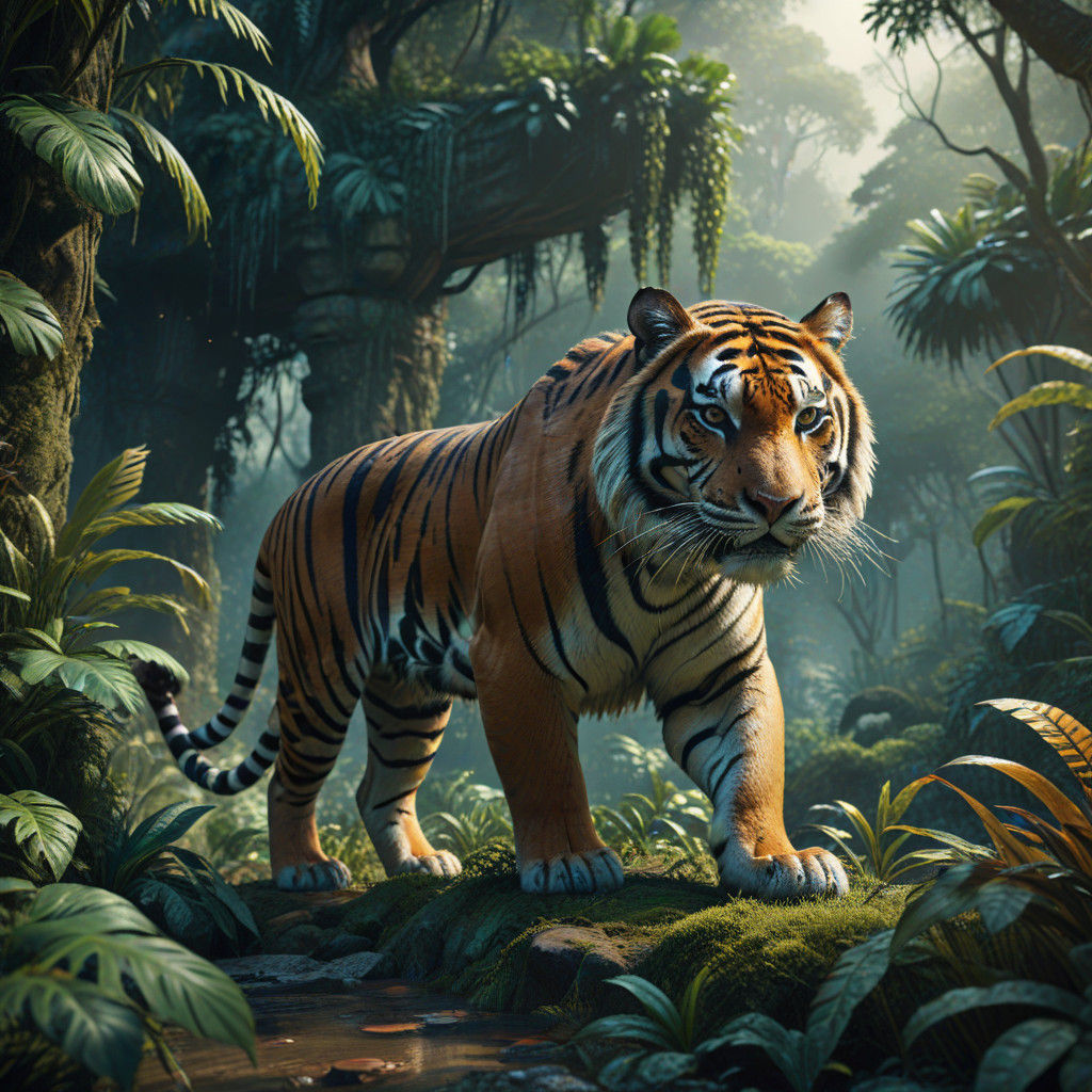 tiger roaming the jungle  by @Terryke