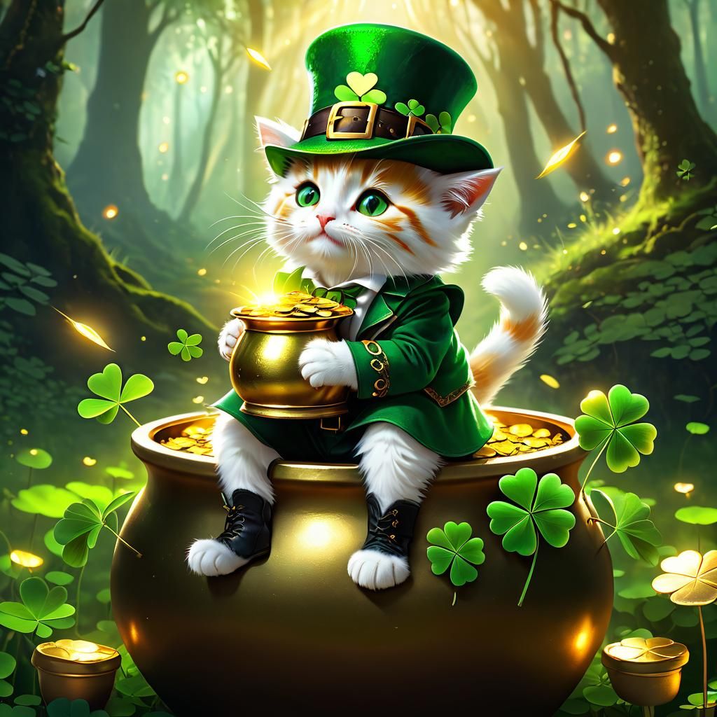 Purrrfect Leprechaun   by @Superbear