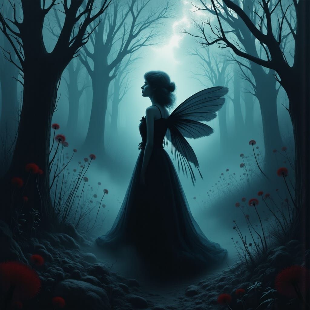 Dark Fairy in Neon Mysticism