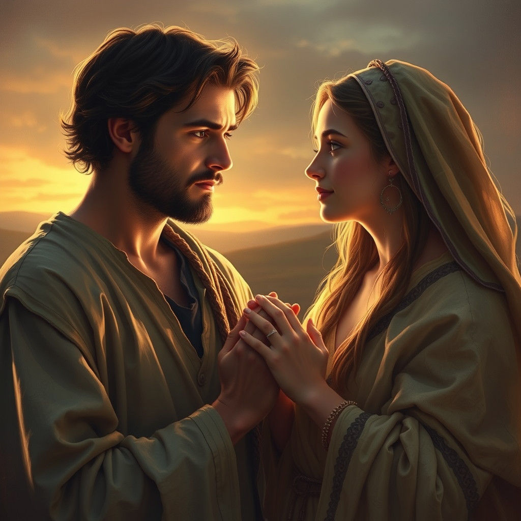 Jacob and Leah: A Romantic Pre-Raphaelite Portrait