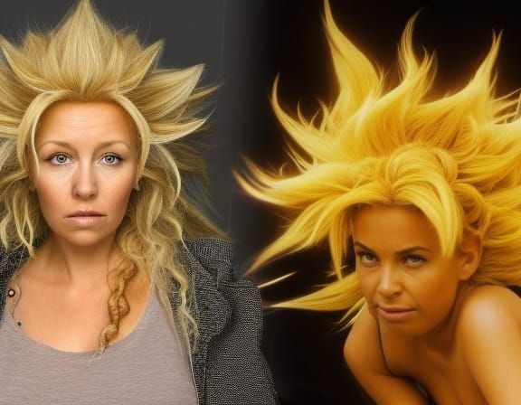 Realistic and Beautiful Super Sayayin female in a combat on ...