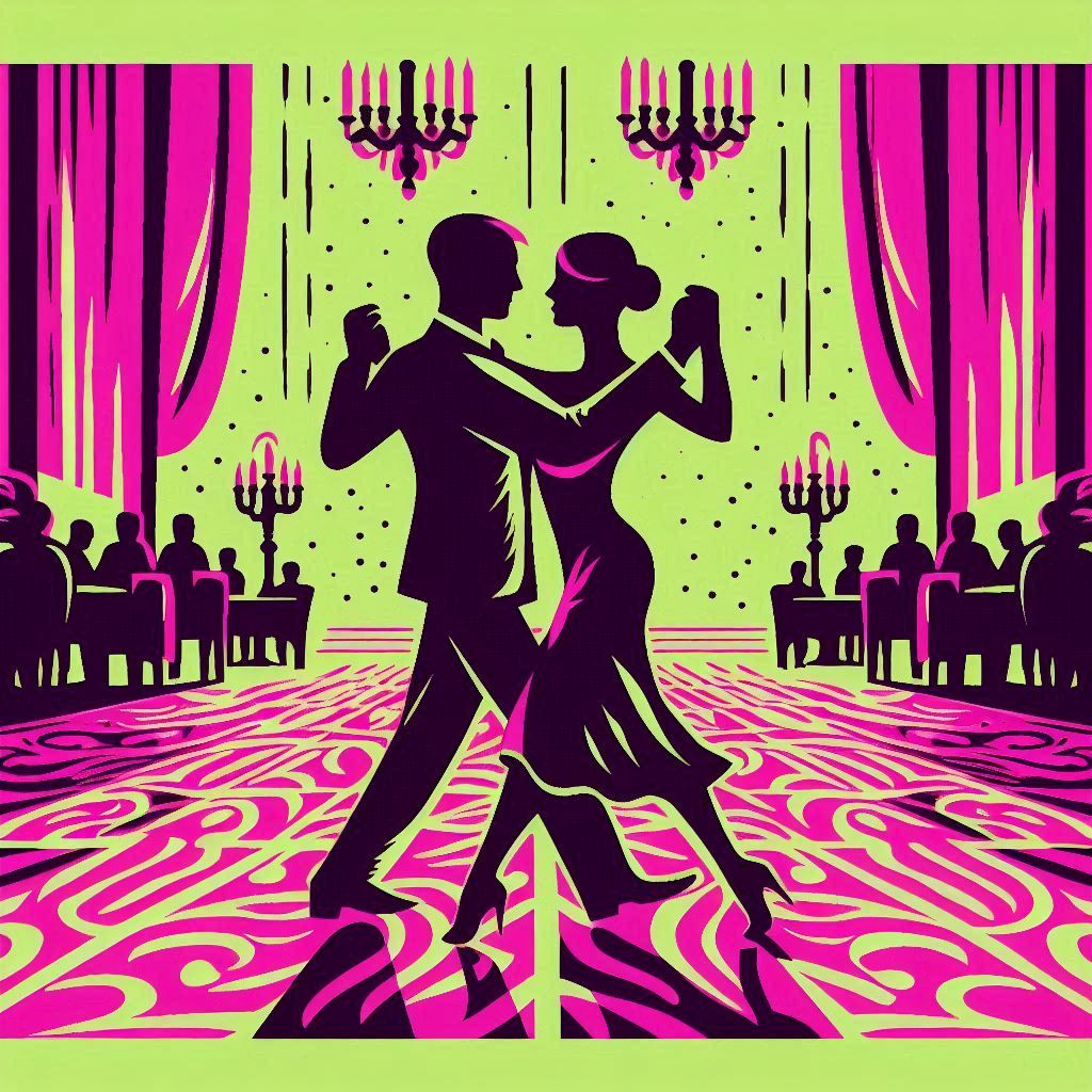 Fuchsia-Lime Tango Dancers 4