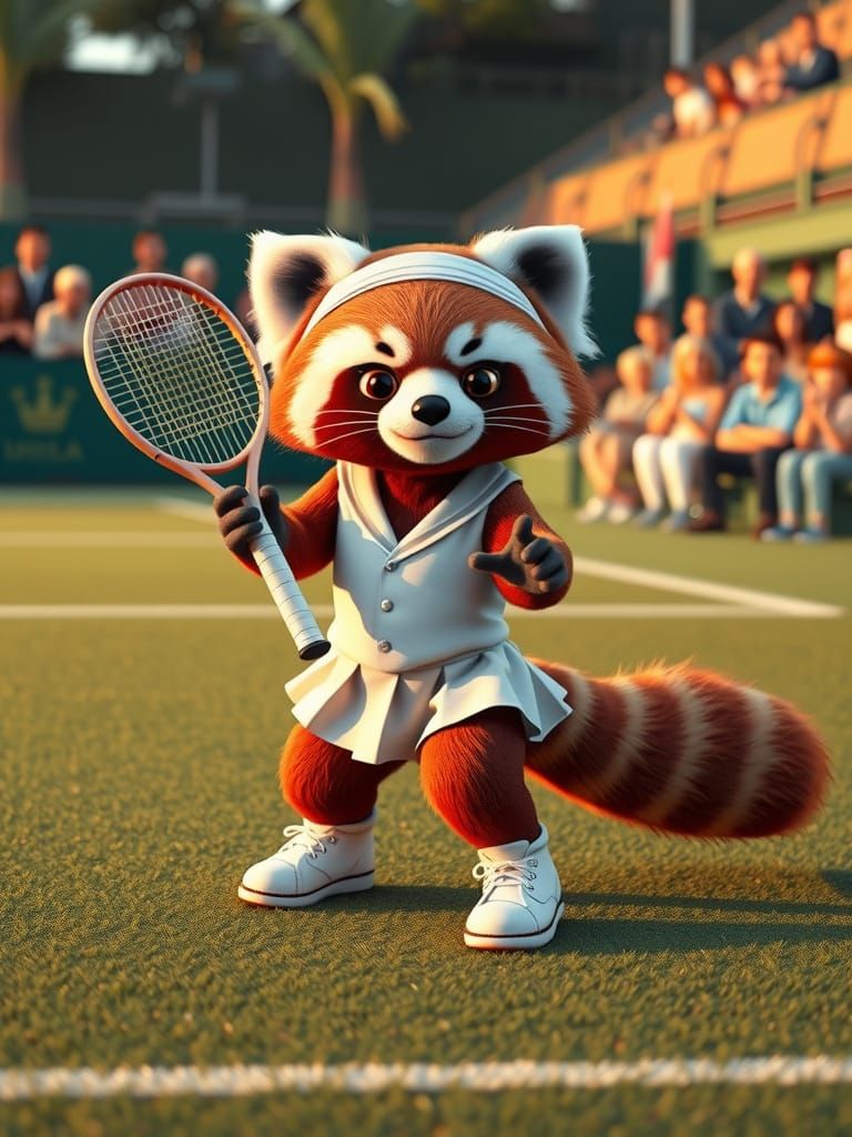 Meet Bambooya Flame, the #NCWombledon red panda phenom, repping Team Pawcci and powered by Zoomies Energy. ...  by @Karen M