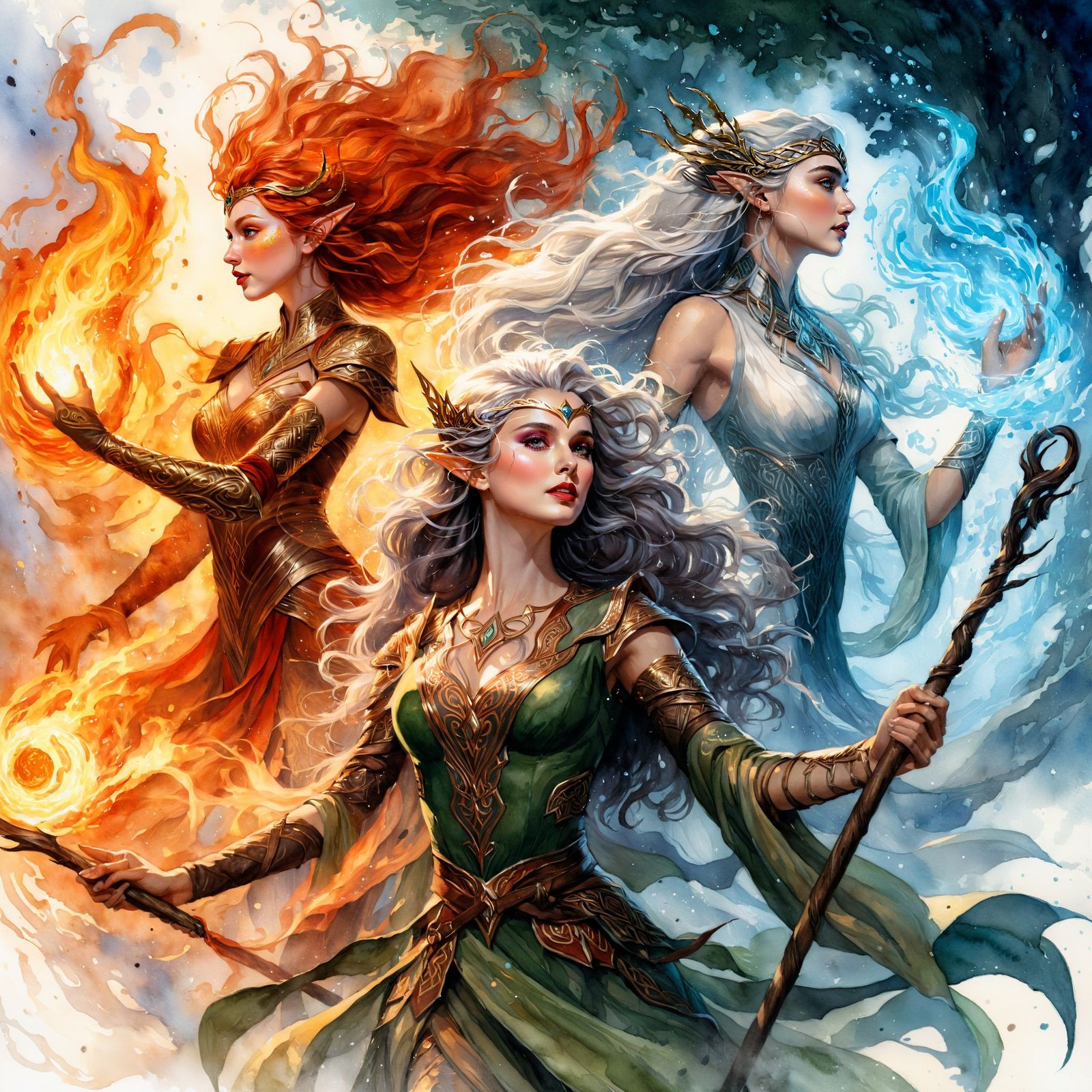 The elemental masters 🔥🌳💨