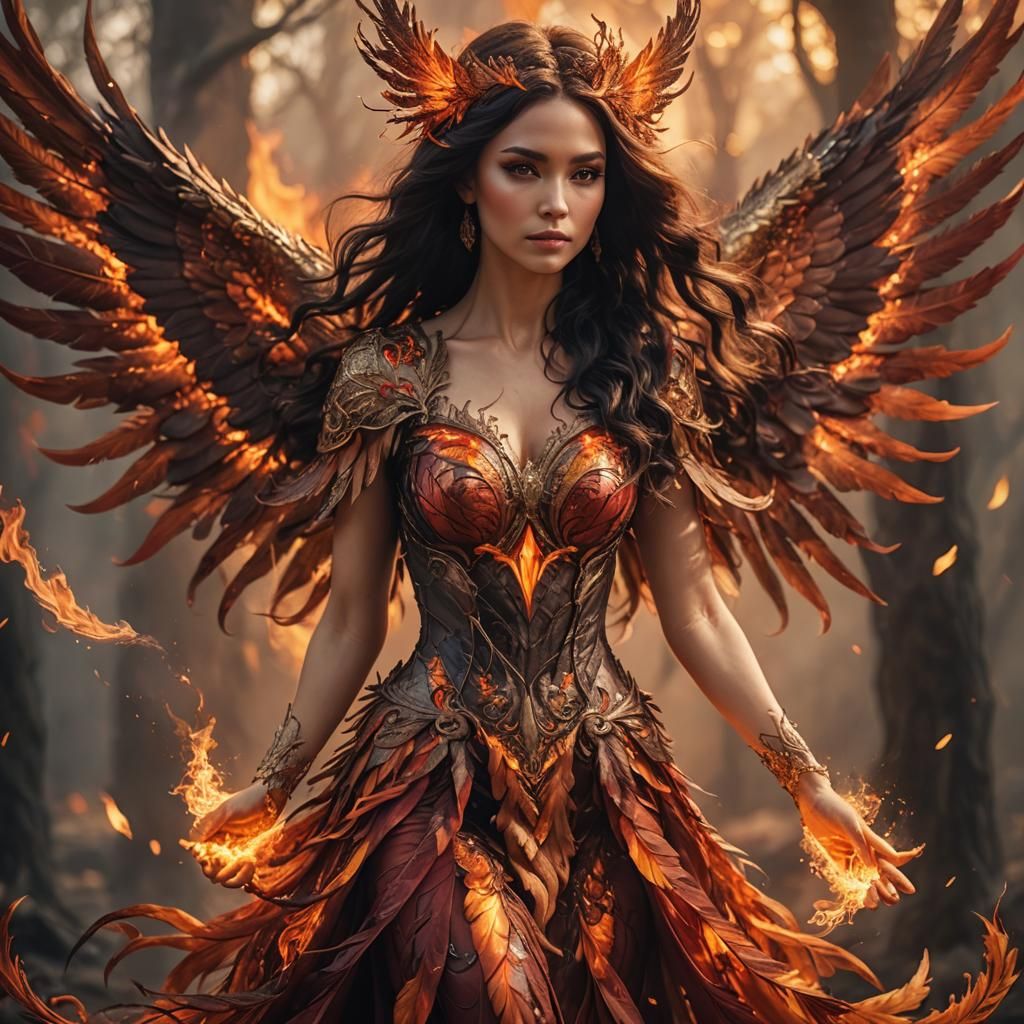 Fiery phoenix fairy