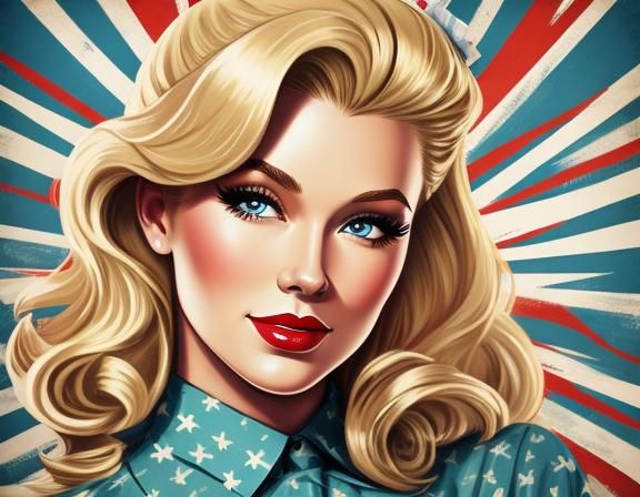A blonde pinup girl