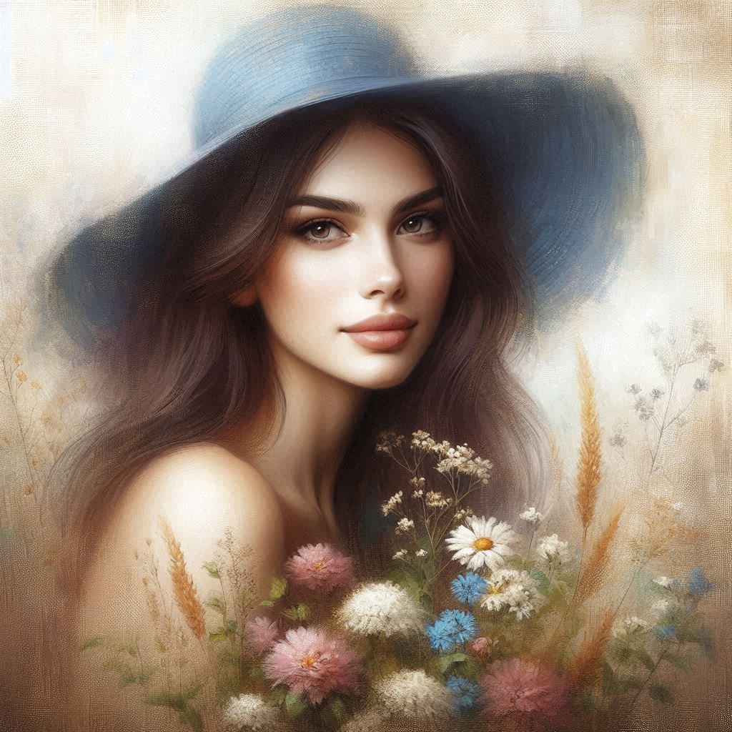 The Woman With the Blue Hat👍🌹😊