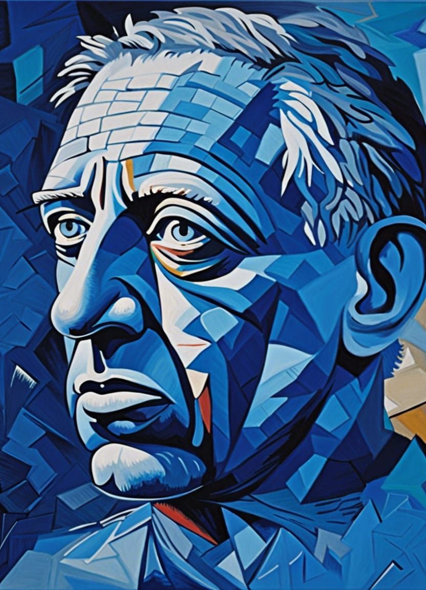 Período azul de Picasso - Picasso Portrait in Blue, Hyperrea