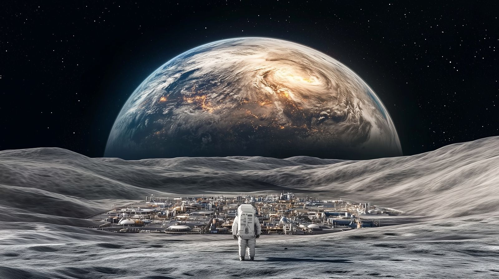 Earthrise Over Alpha One Base