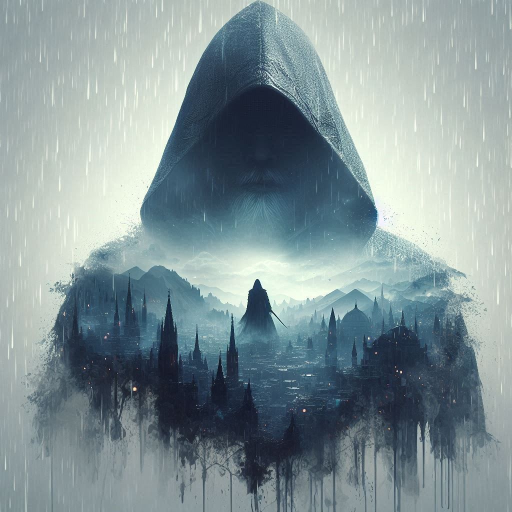 double exposure beautiful fantasy DALL-E 3 portrait landscape..