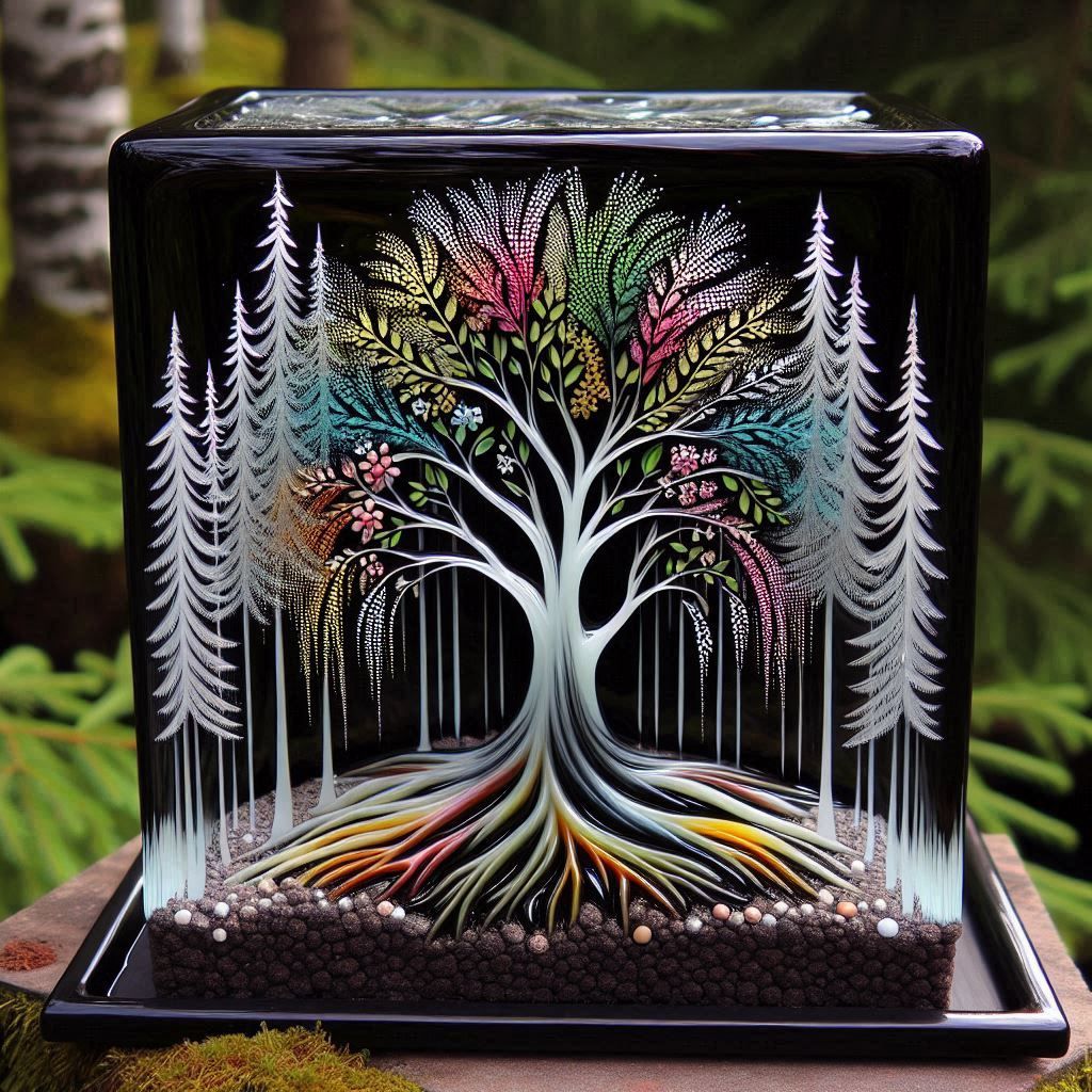 Flowers Pots Multicolor Willow Tree 3