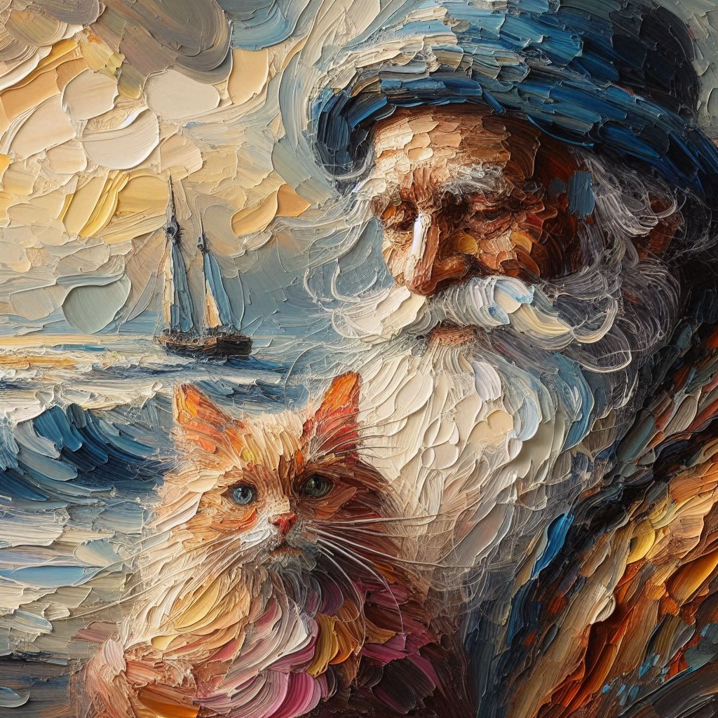 male portrait impasto painting