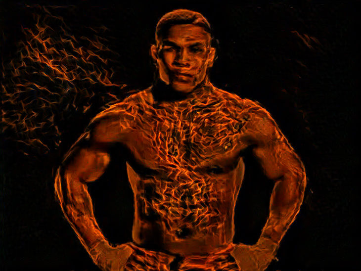Mike Tyson on fire