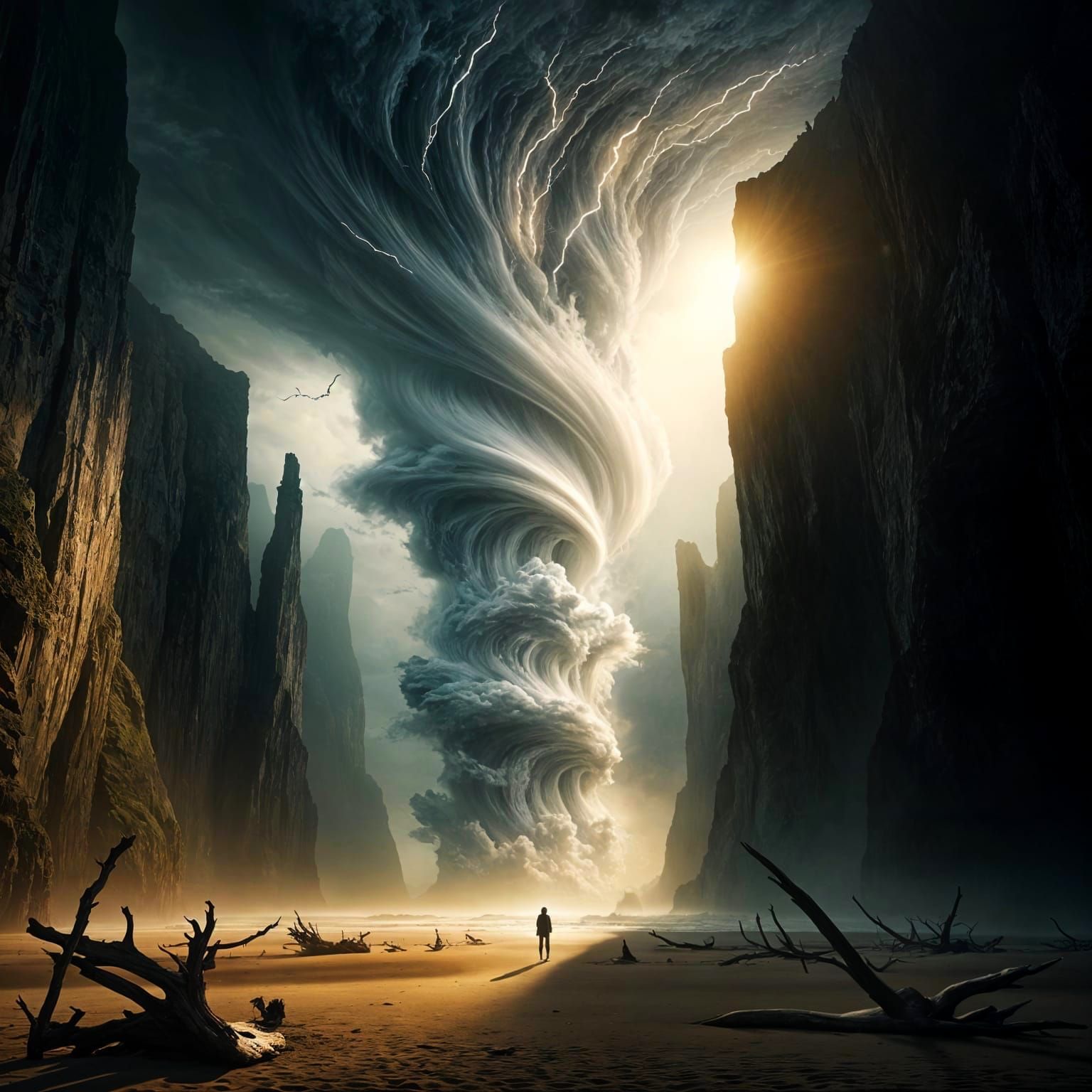 swirling storm cloud