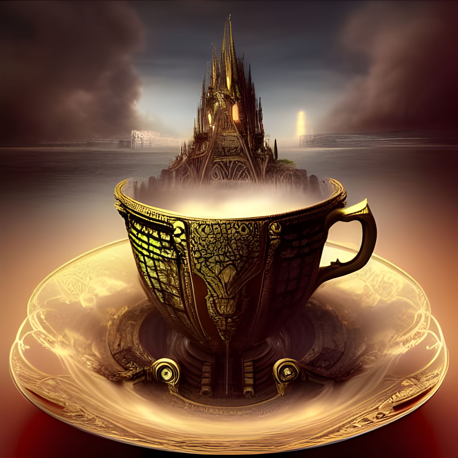 Tempest in a teacup, Epic cinematic brilliant stunning intricate