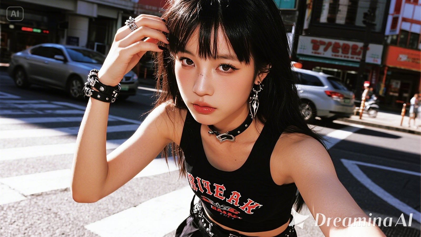 punk gyaru girl in Okinawa, Shibuya and Harajuku style