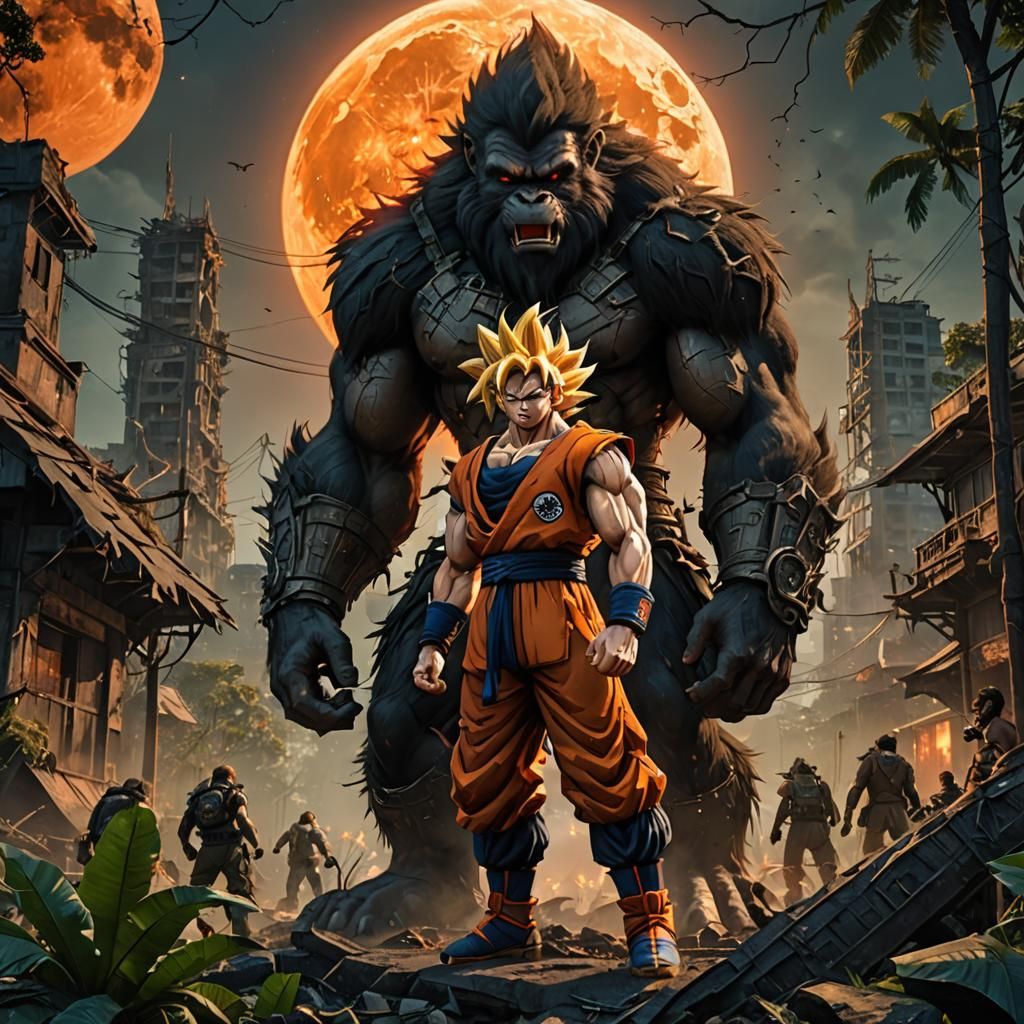 Goku as a giant ape super saiyan character