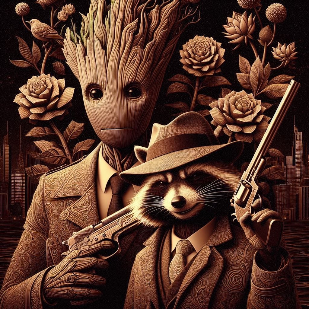 Rocket & Groot Noir