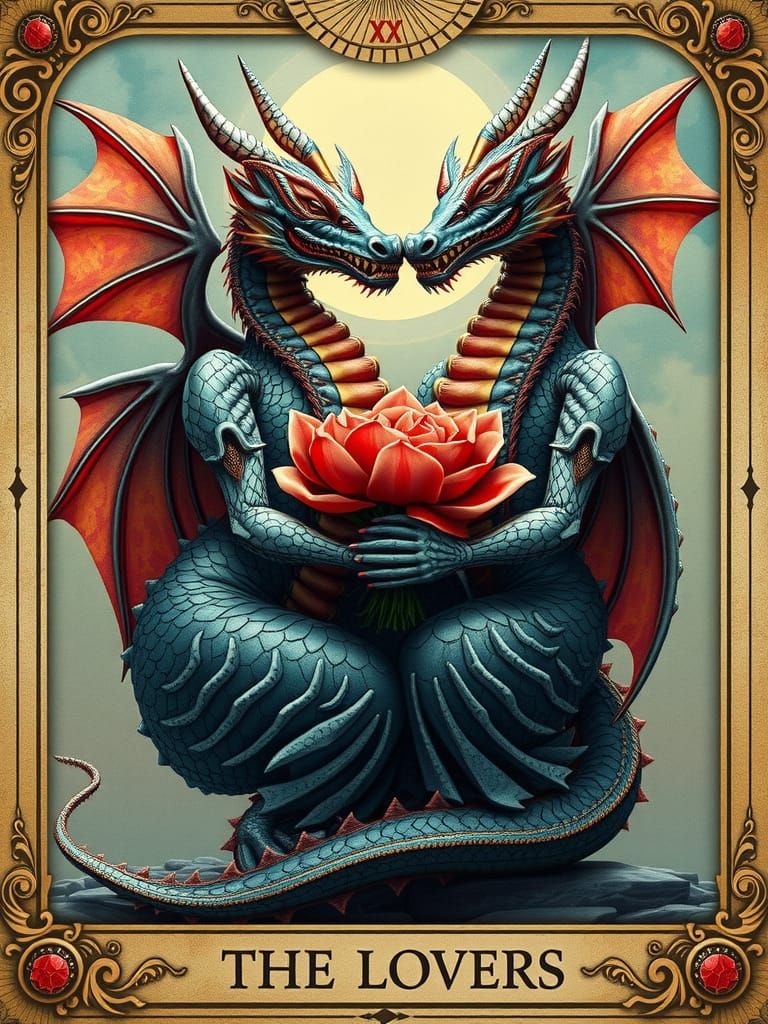 The Lovers - Dragon Tarot  by @Totally4Ryo