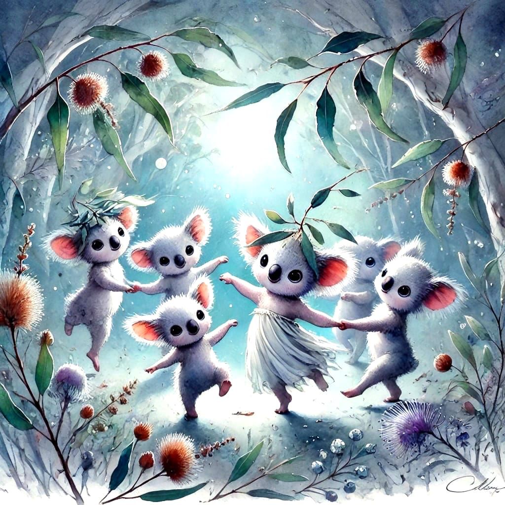 Australian Watercolour Series: Dancing Gumnut Babies