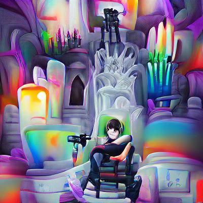 Vampirecowboy holding a gun sitting on his throne  volumetri...