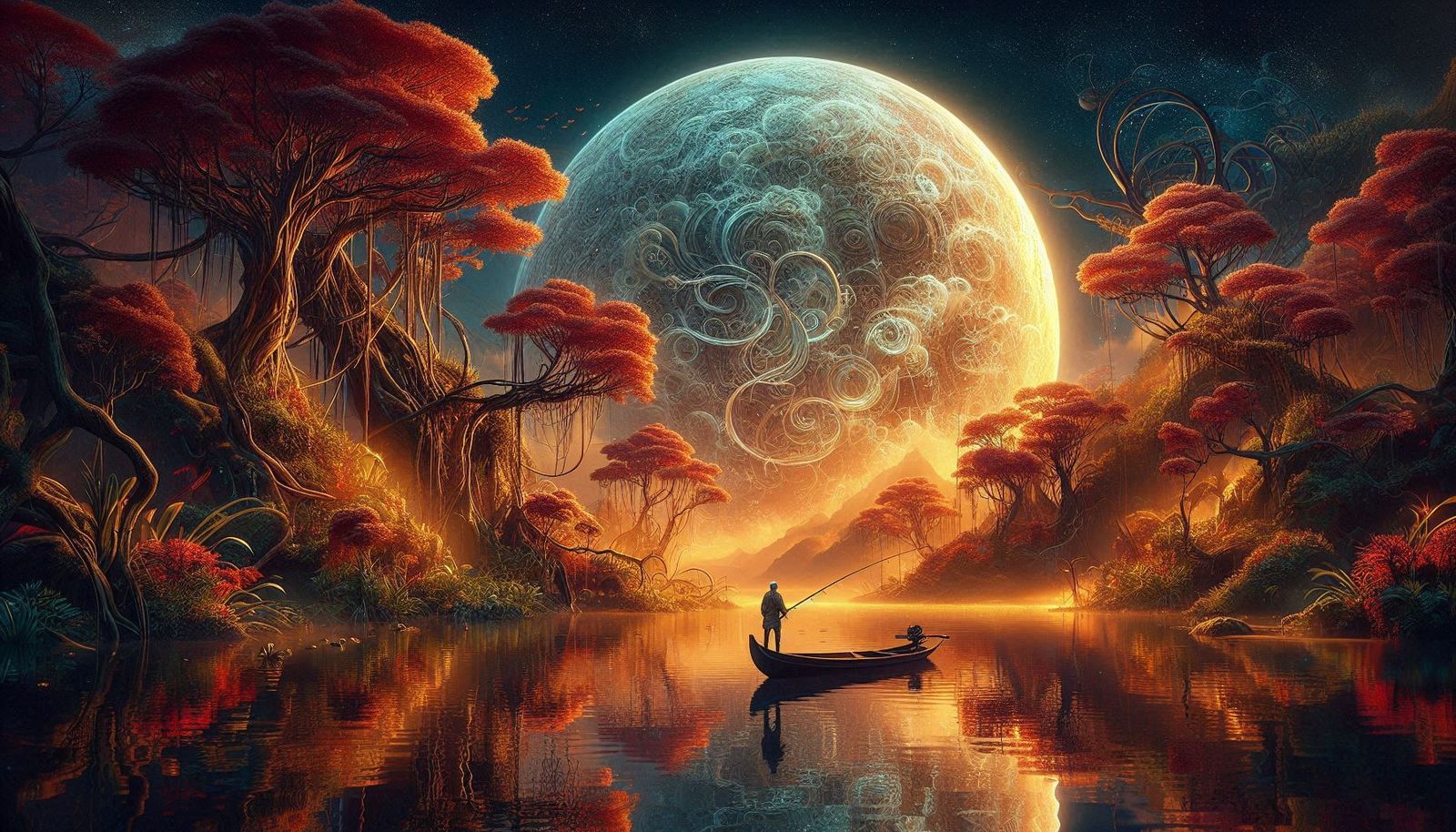 Fishing in Surrealism Landscape