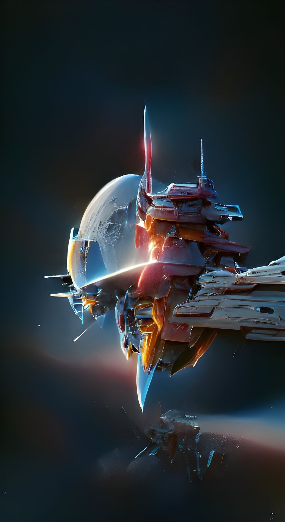 Spaceship attacking a planet