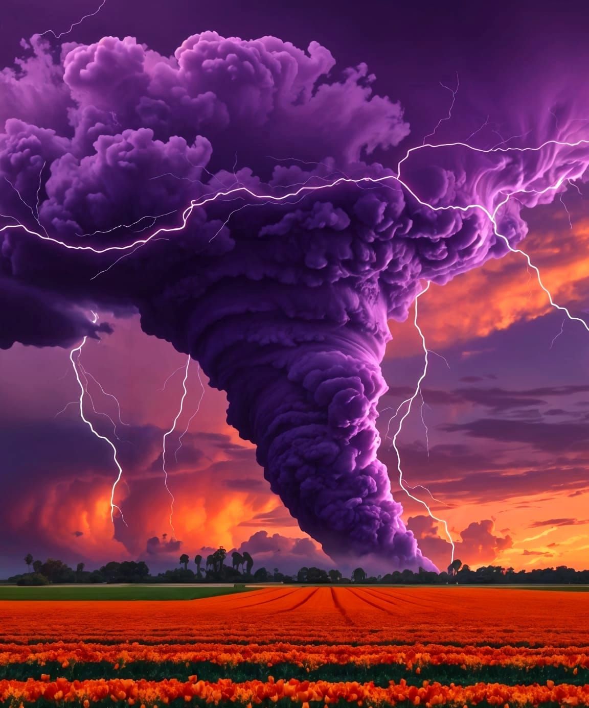 Tornado in the Tulip Field   by @Artificial Artist