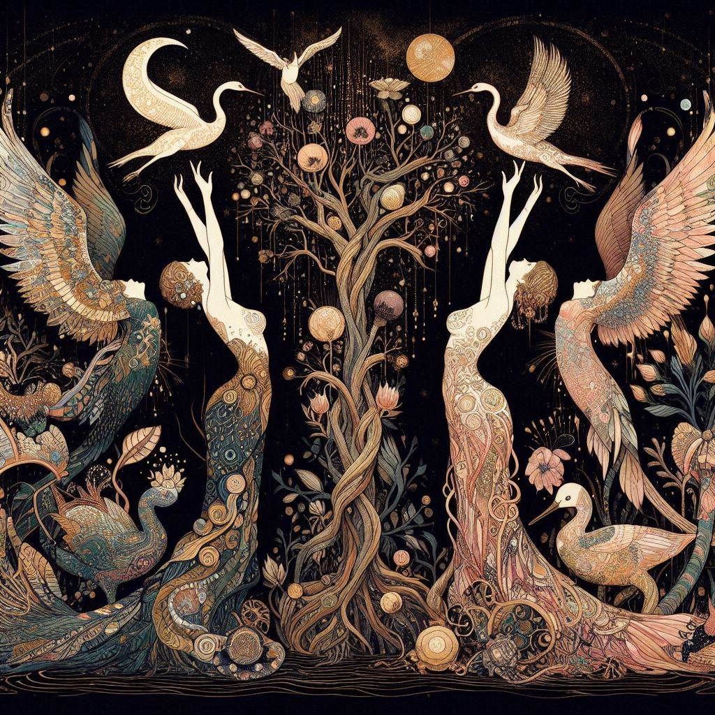 Women with iridescent, seal-like voices and majestic swan wi...