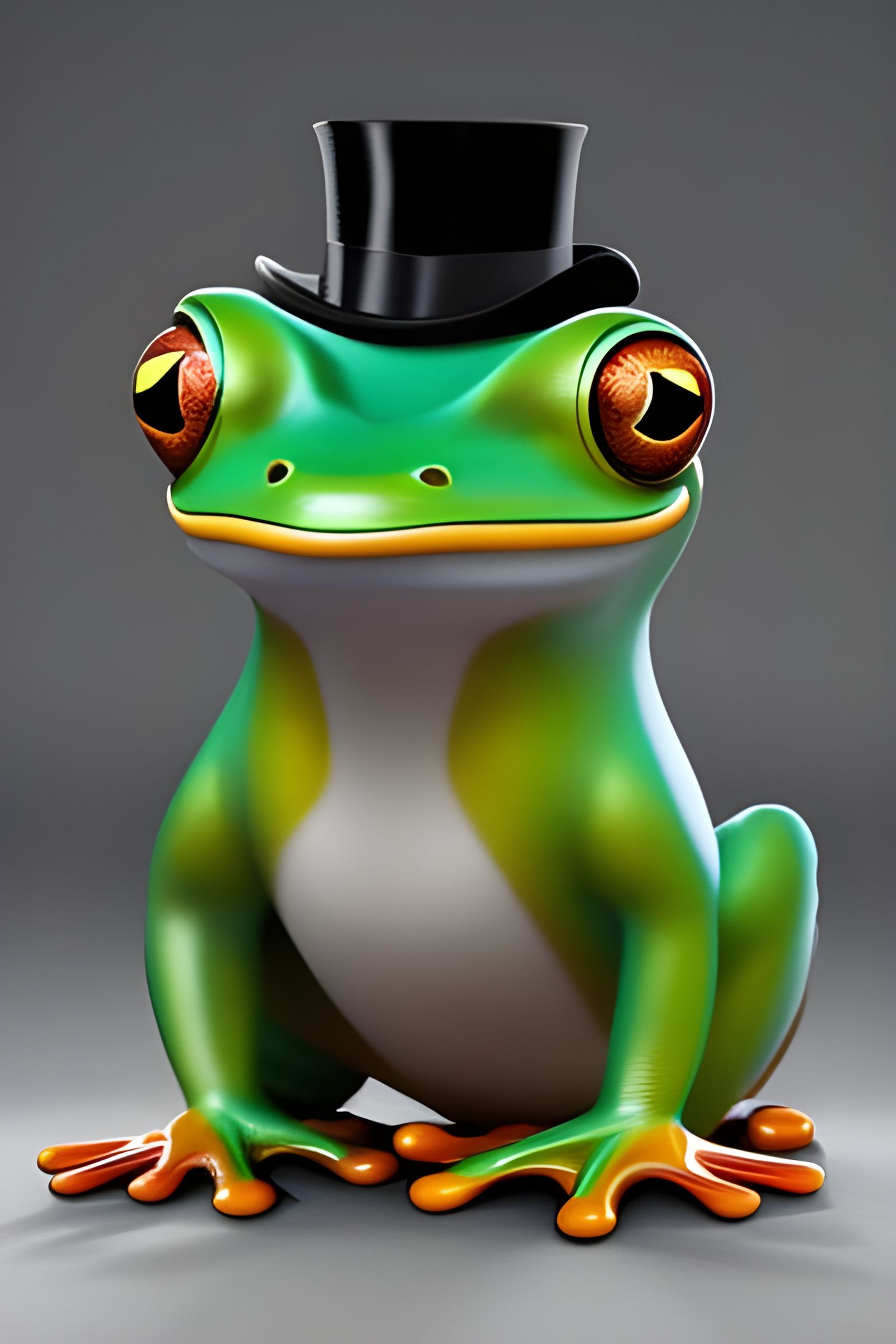 Frog wearing a Top Hat  by @Dabbler