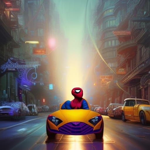 he got tired of the webs, now he's driving