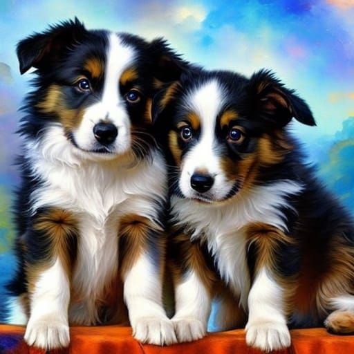 Adorable Tri Colour Border Collie puppies snuggling up together 🐶 🐶 ...