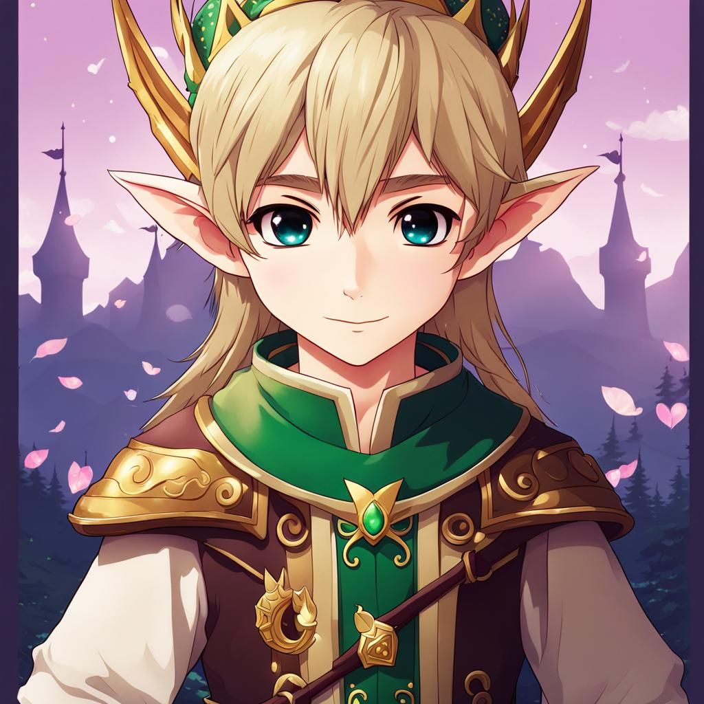 Elf Prince, Kawaii, anime, chibi, disney, cartoon - AI Generated Artwork -  NightCafe Creator