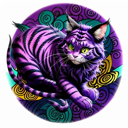 cheshire cat, tattoo, vibrant, vivid, intricate detail