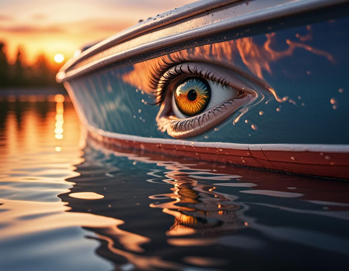 Looking in to the lake at sunset as a Reflection in Water , ...
